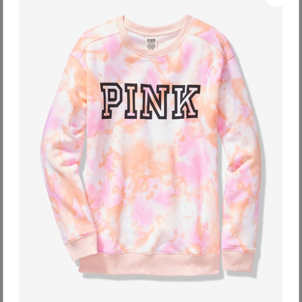 NEW!!  VS PINK sunset tie dye campus crew!